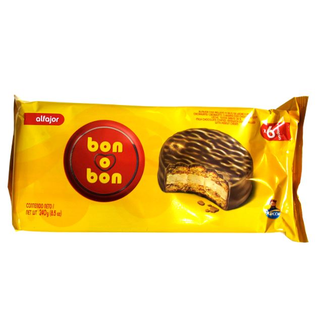 bon o bon alfajores chocolate x 6